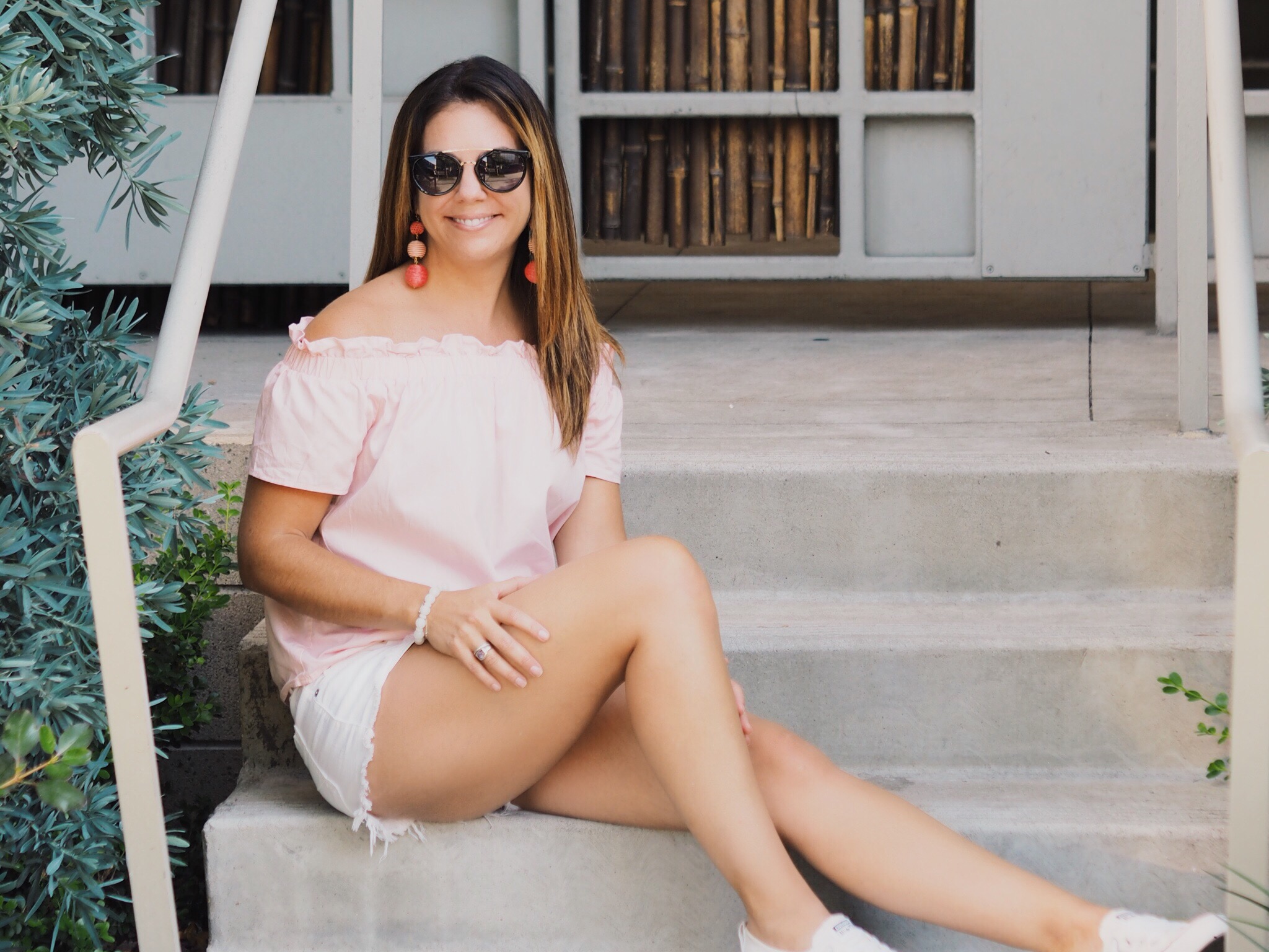 Blush And Bashful Off The Shoulder Top The Bicoastal Beauty