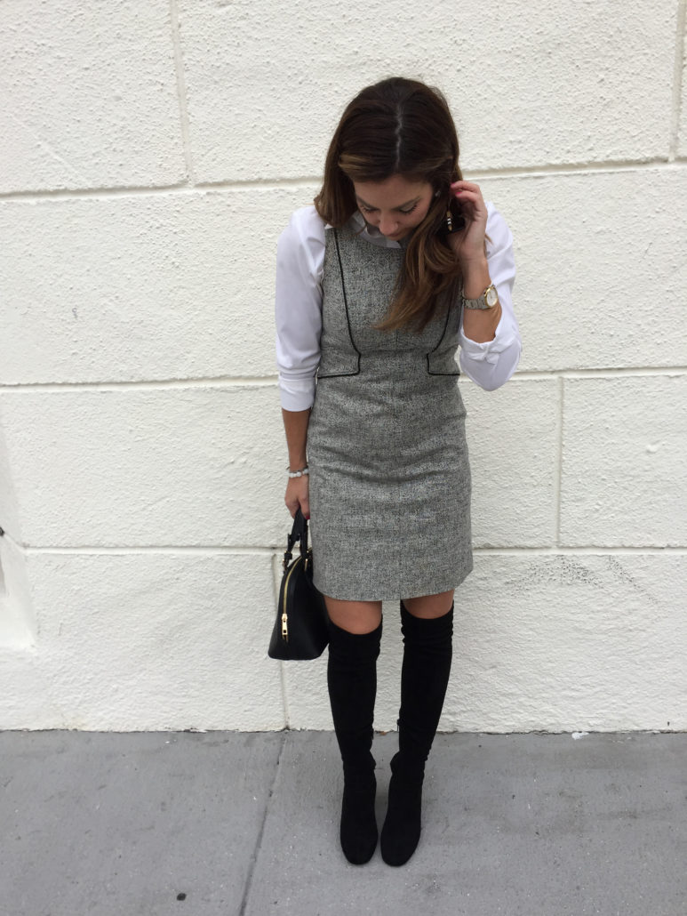 Sheath dress with clearance booties